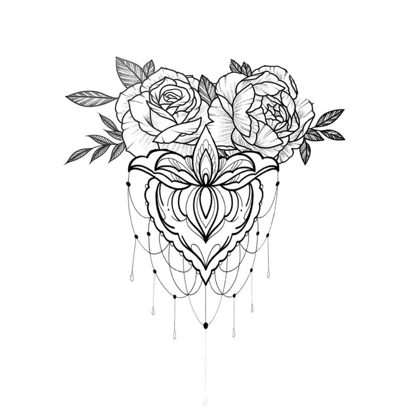 Trandafir - schiță pentru fata tatuaj
