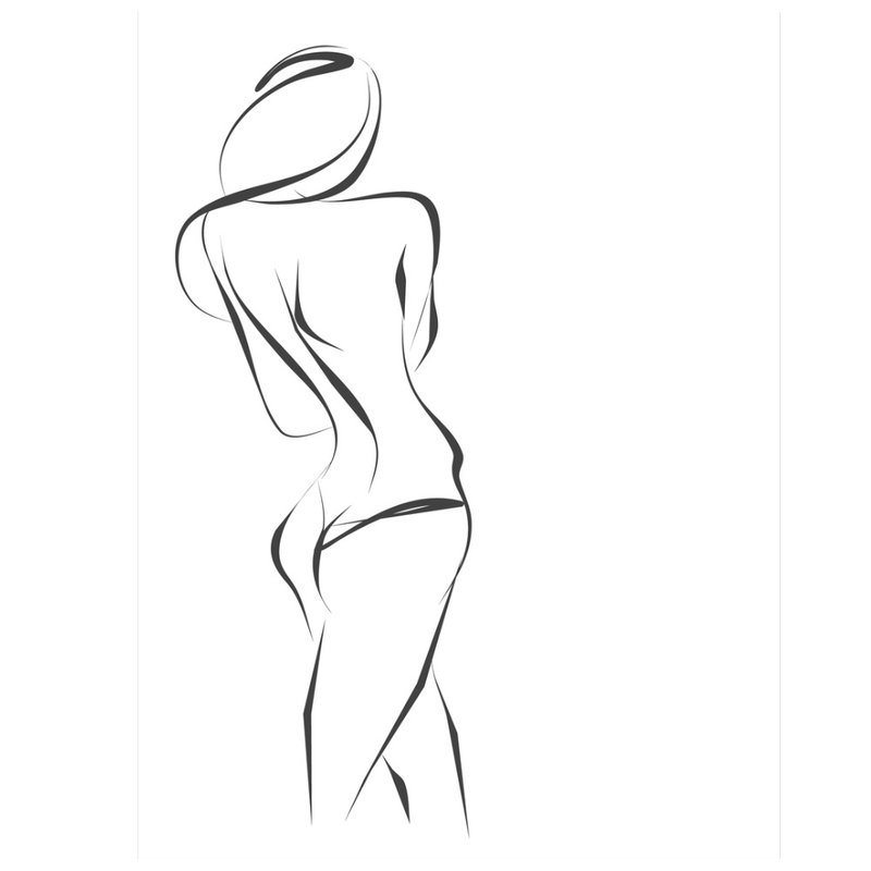 Skisse av tatovering kvinnelig silhuett