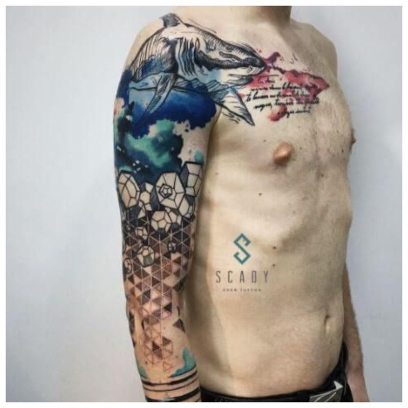 Květinové tetování pro chlapa na paži