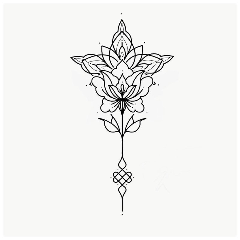Szkic tatuaż Mehendi