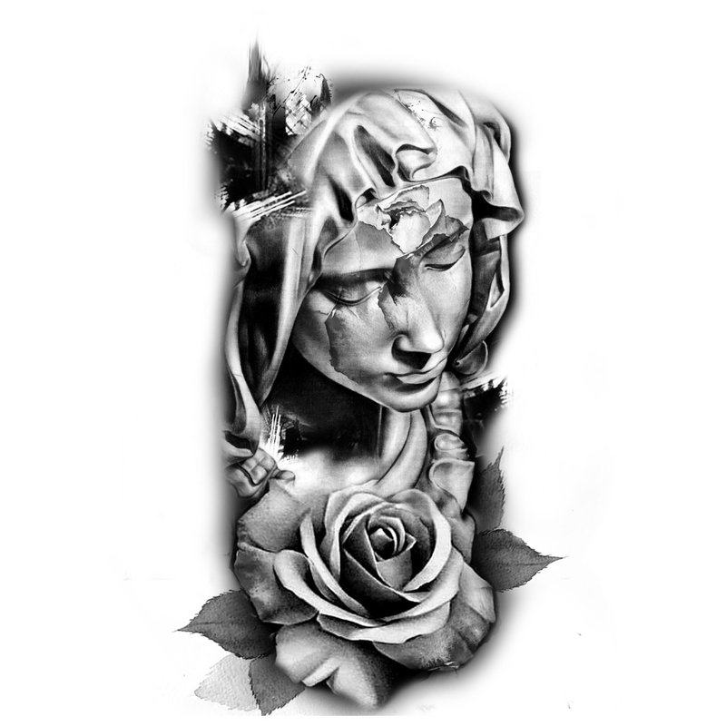 Statue med en rose