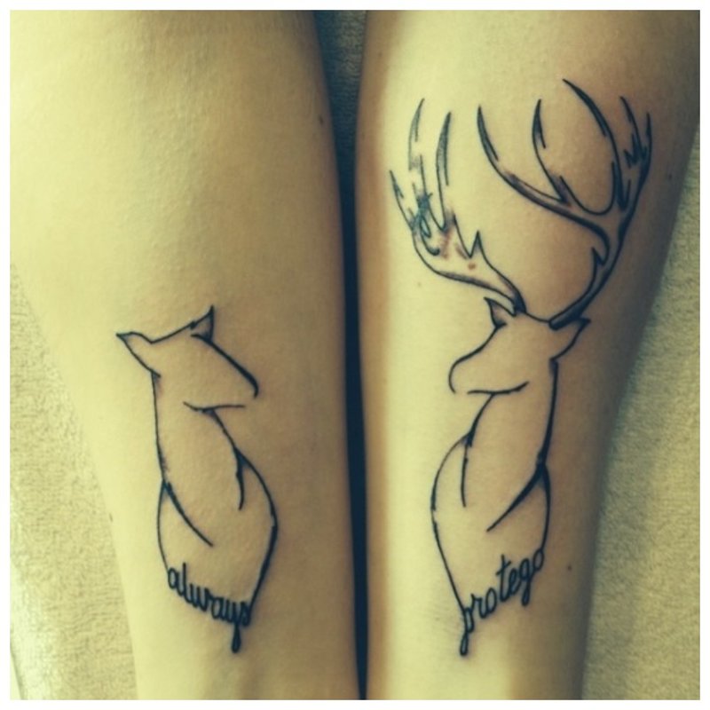 Zvieracie tetovanie pre pár