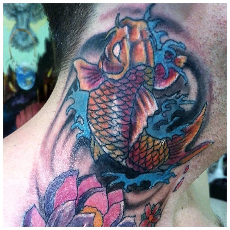 Oriental Neck Tattoo