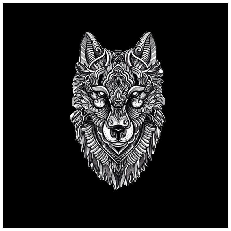 Croquis de tatouage de loup