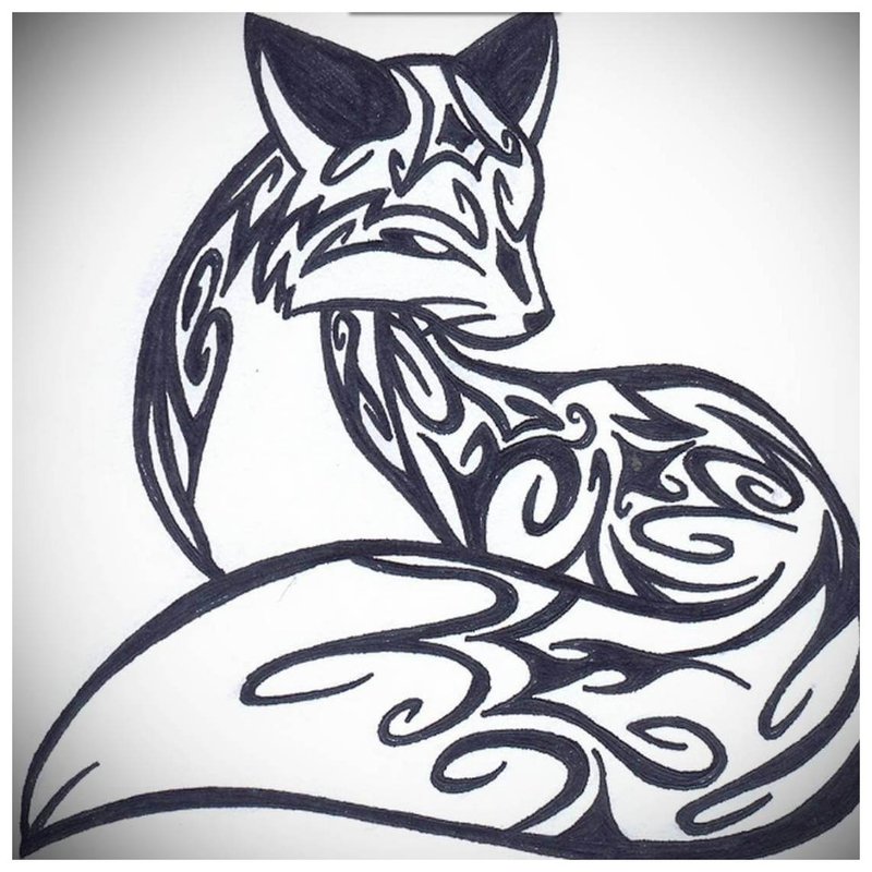Liška - skica na tetovanie