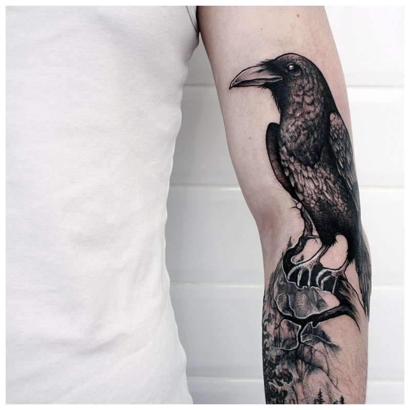 Vogel onderarm tatoeage op mannen