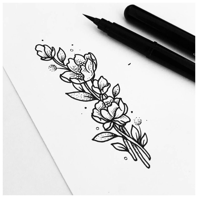 Větvička - skica pro tetování