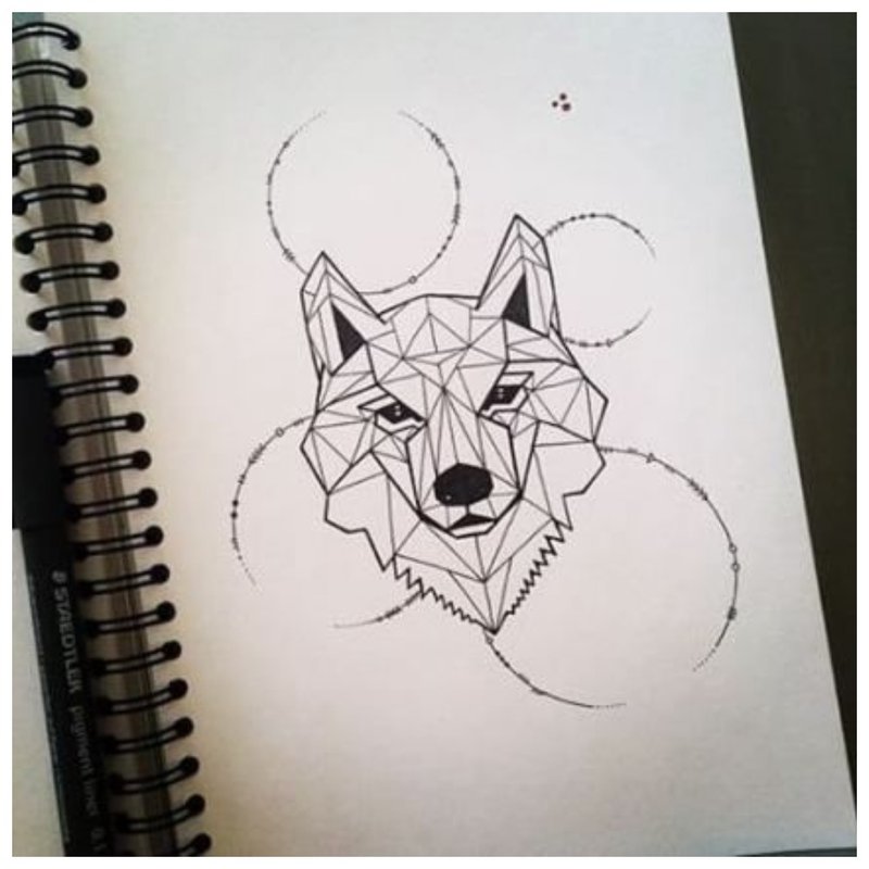 Wolf schets voor tattoo