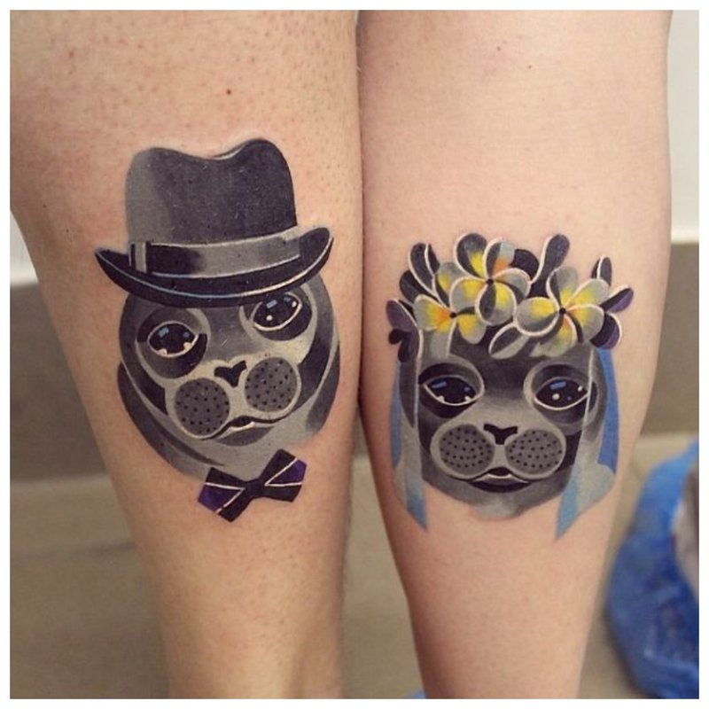 Double tatouage animalier pour les amoureux