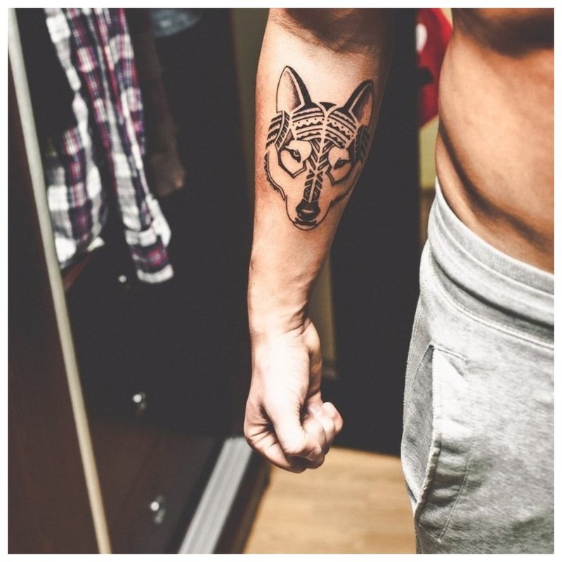 Tatuaż na ramieniu zwierzęcia