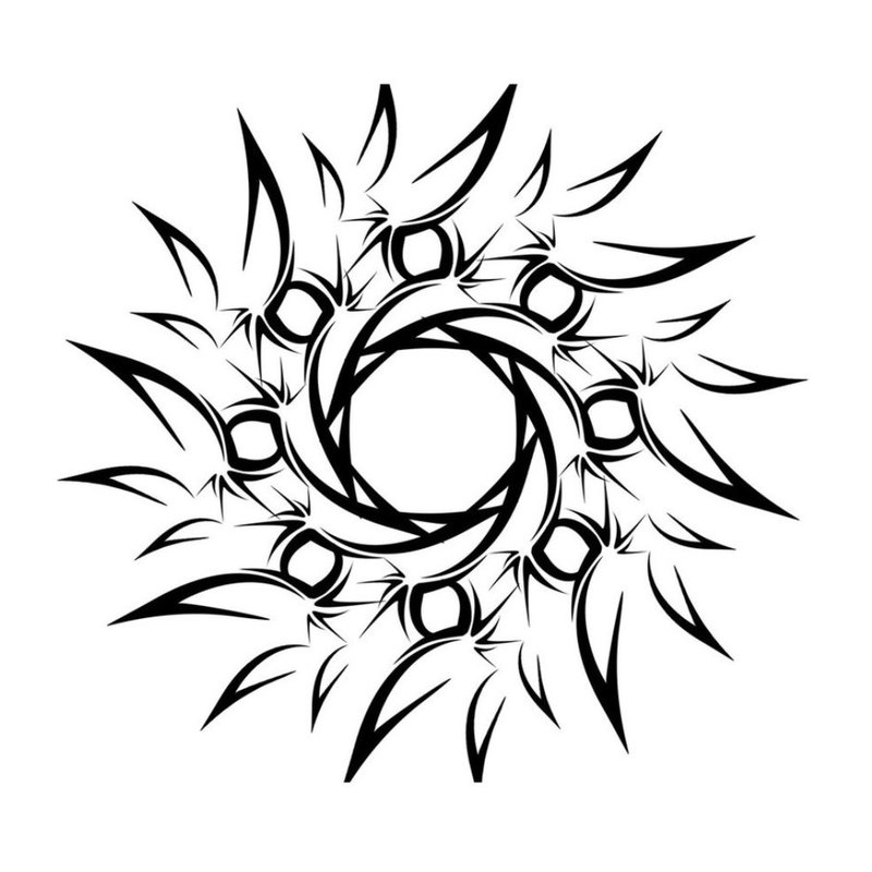 Tetování skica - abstraktní slunce