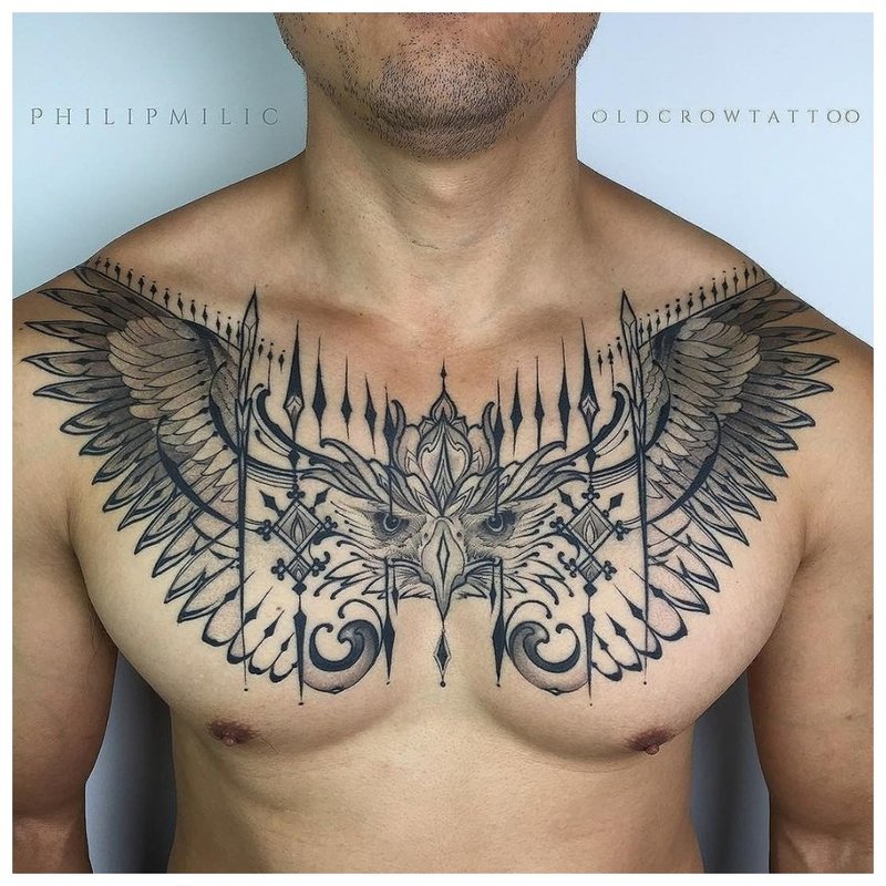 Motyw klatki piersiowej tatuaż człowieka